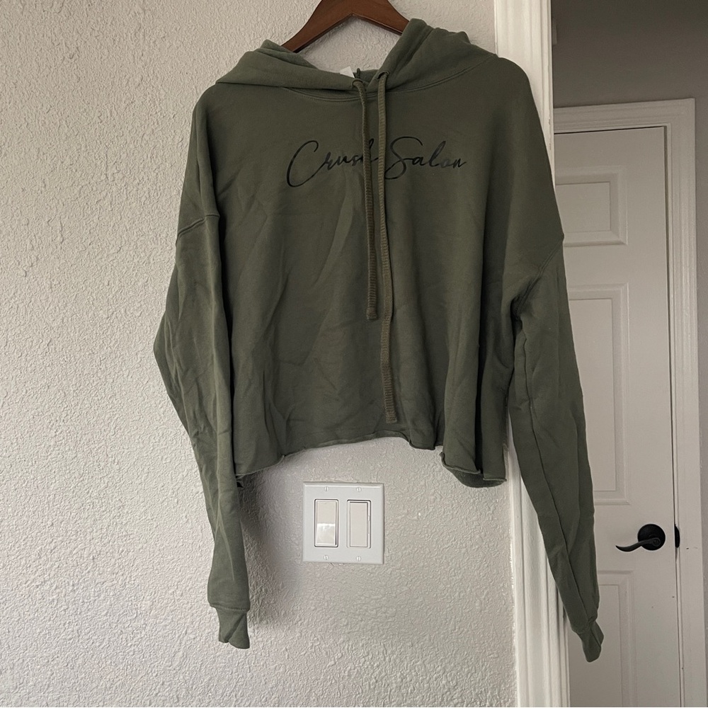 Olive Green Women's Cropped Hoodie XL NWT
